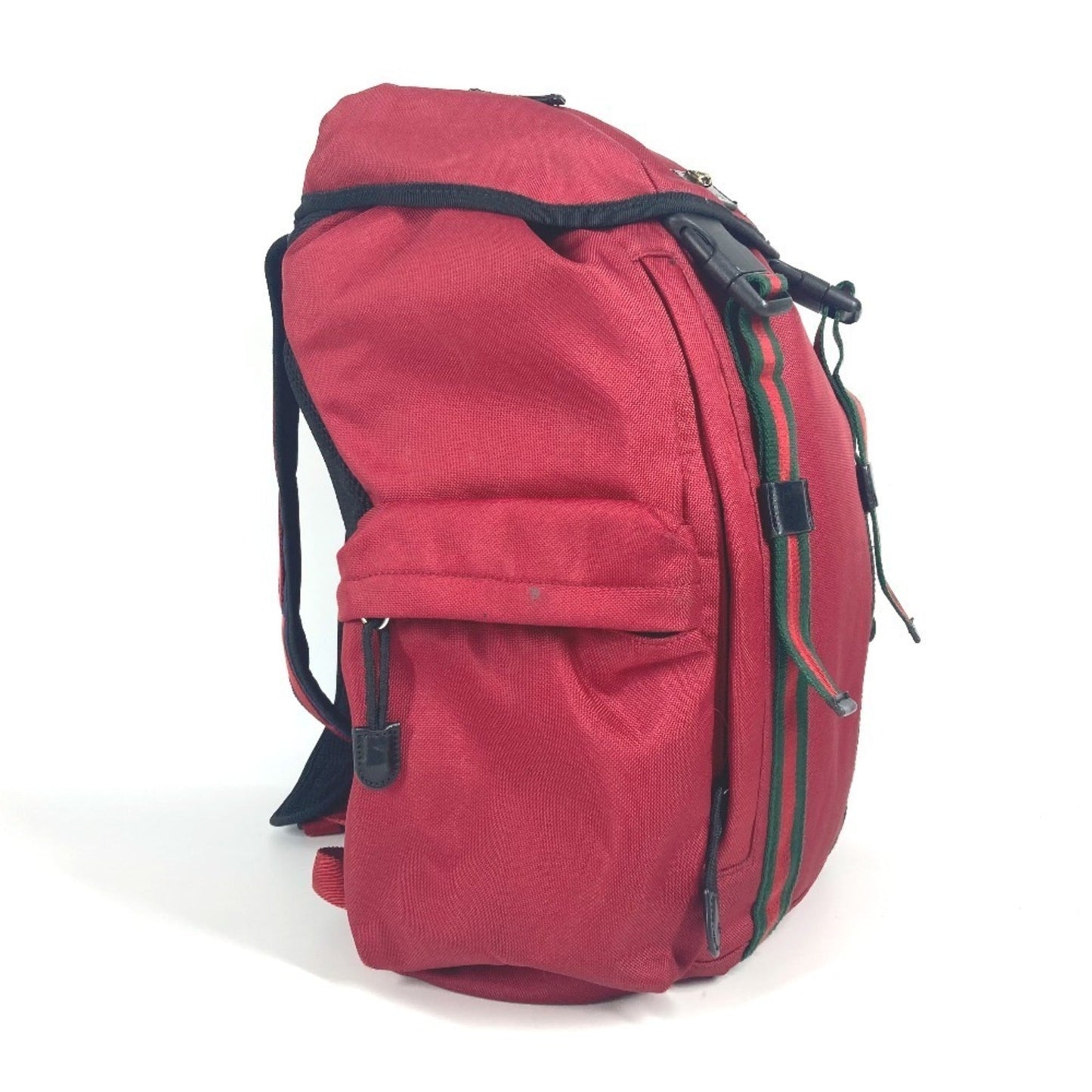 Gucci Black Red Color Nylon Canvas Backpack