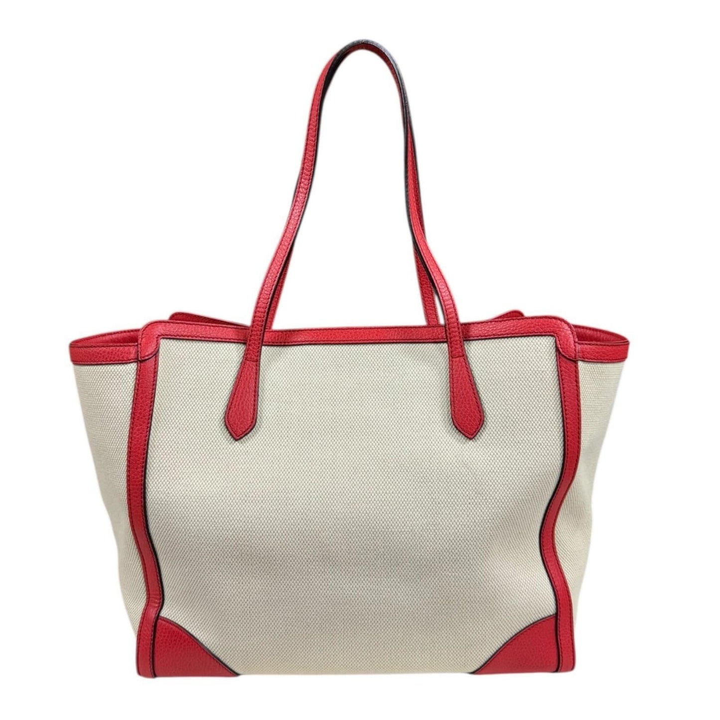 Gucci Gucci Swing Ivory Red Color Canvas Leather Tote Bag
