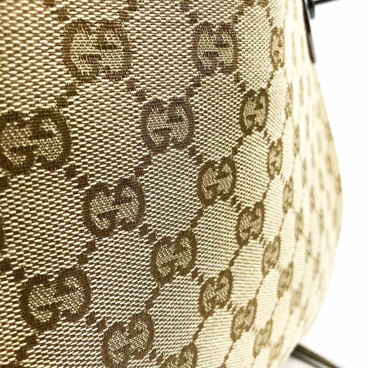 Gucci Gg Canvas Beige Gg Canvas Leather Shoulder Bag