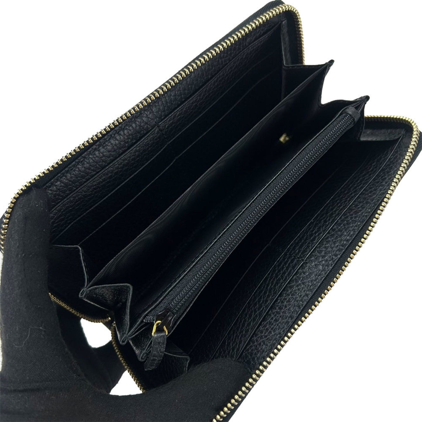 Gucci Black Leather Long Wallet (Bi-Fold)