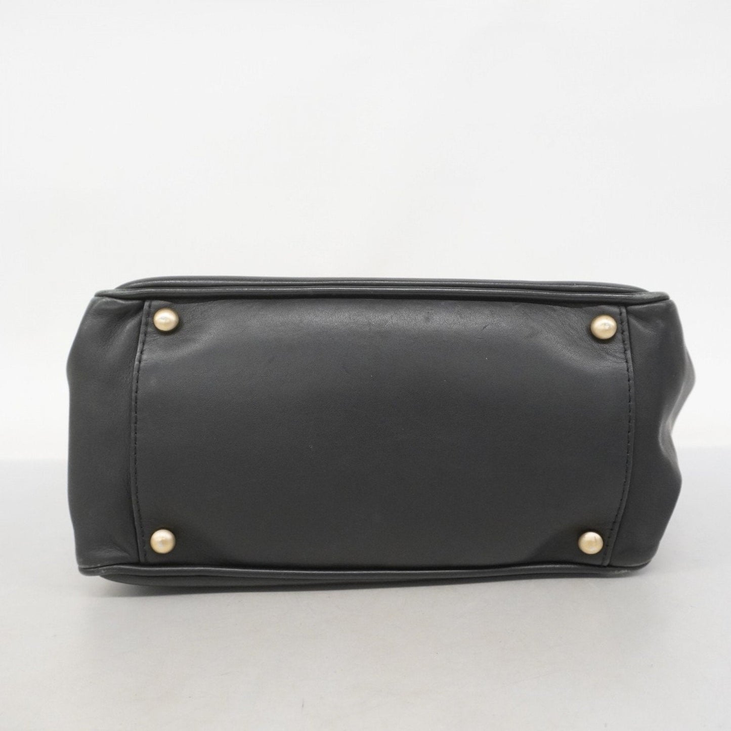 Chanel Black White Leather Tote Bag