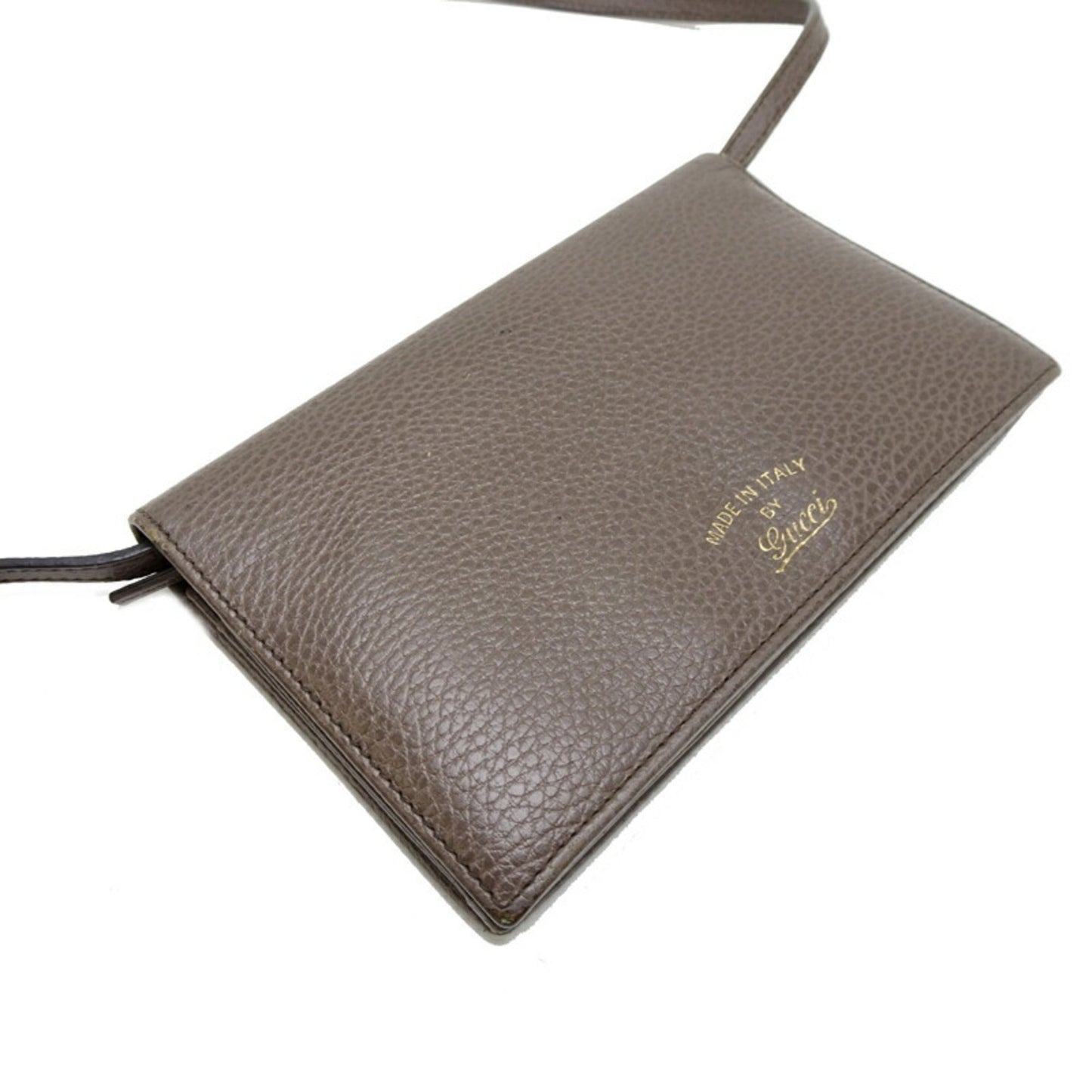 Gucci Grayish Pink Leather Chain/Shoulder Wallet