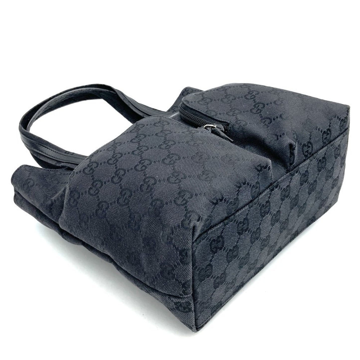 Gucci Black Gg Canvas Handbag Tote Bag