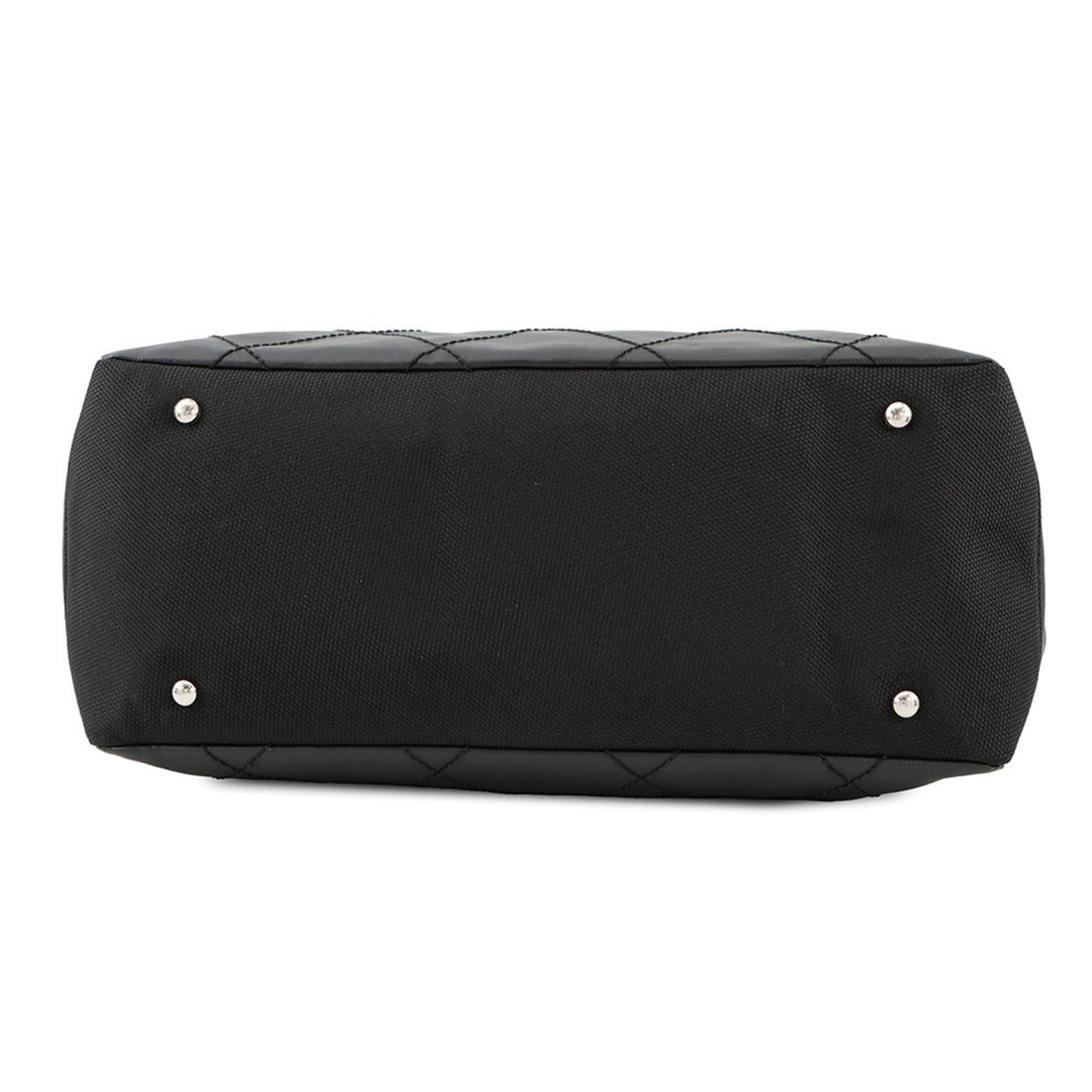 Chanel Black Canvas Leather Tote Bag