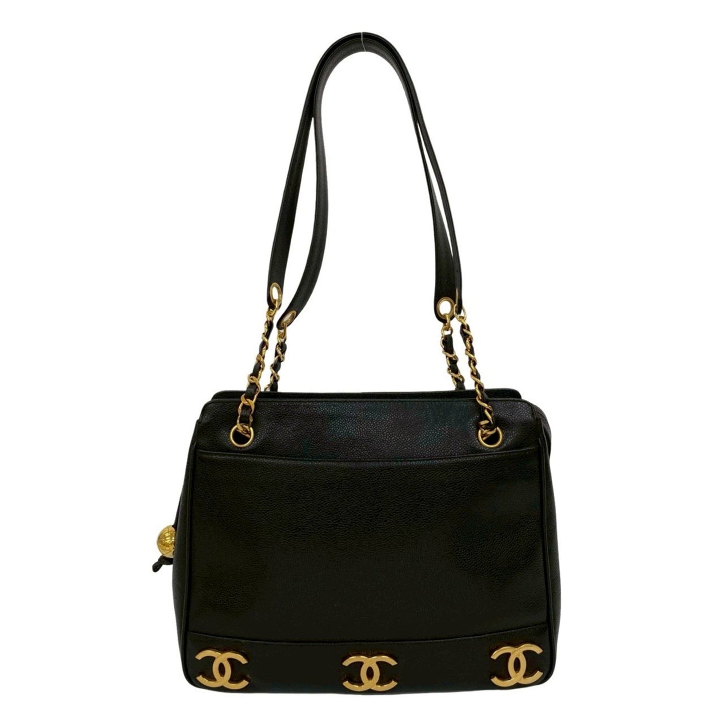 Chanel Black Grained Calfskin Tote Bag