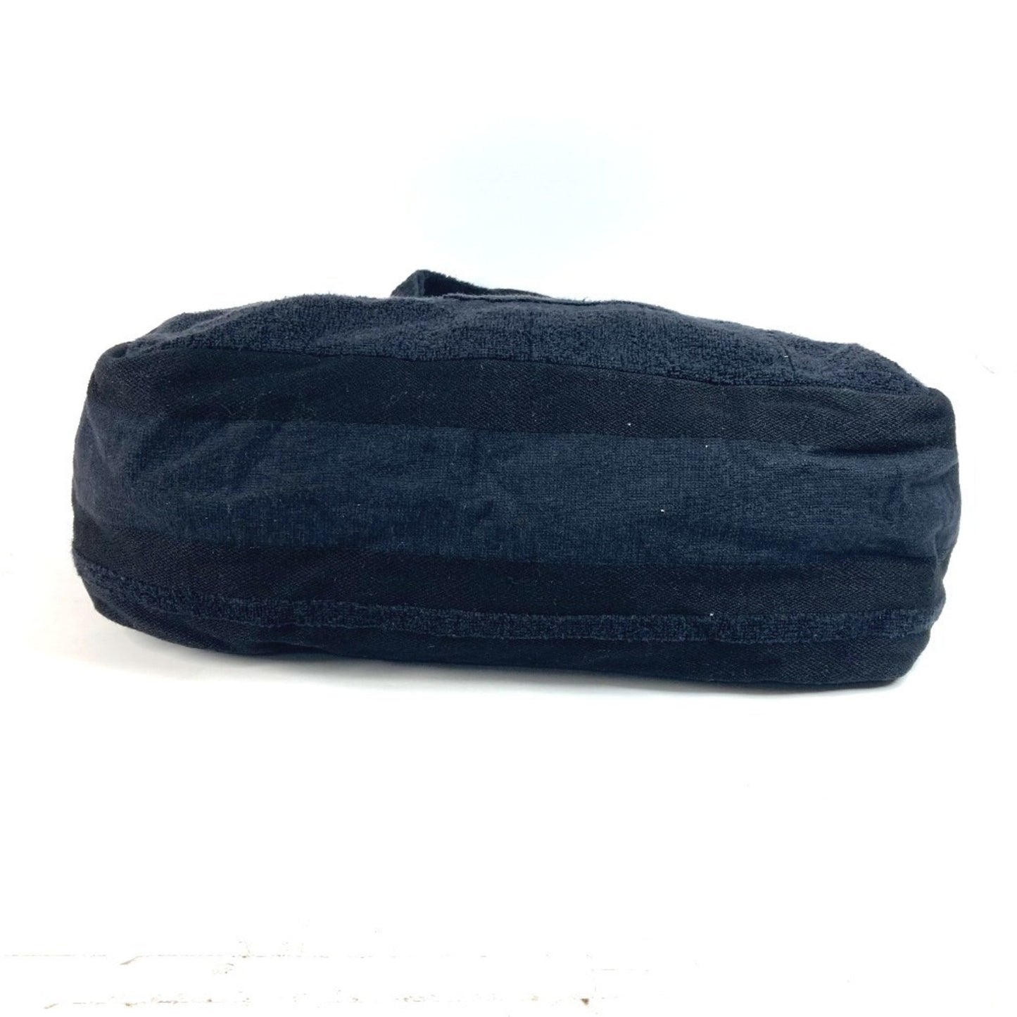 Chanel Black Pile Fabric Beach Bag Shoulder Bag Tote Bag