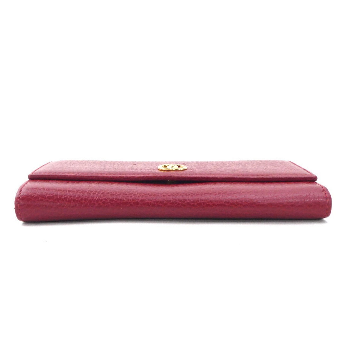 Gucci Red Color Leather Long Wallet (Bi-Fold)