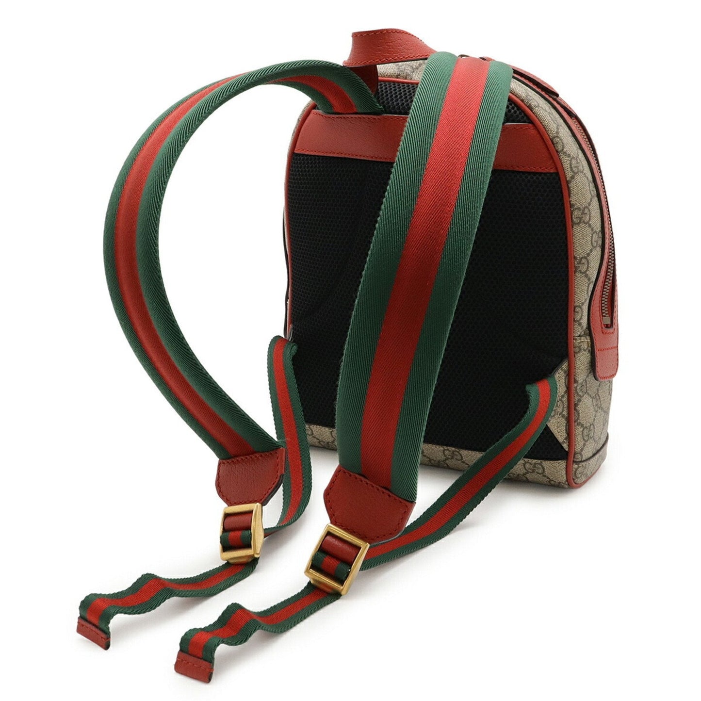 Gucci Beige Green Pink Red Color Gg Supreme Leather Backpack