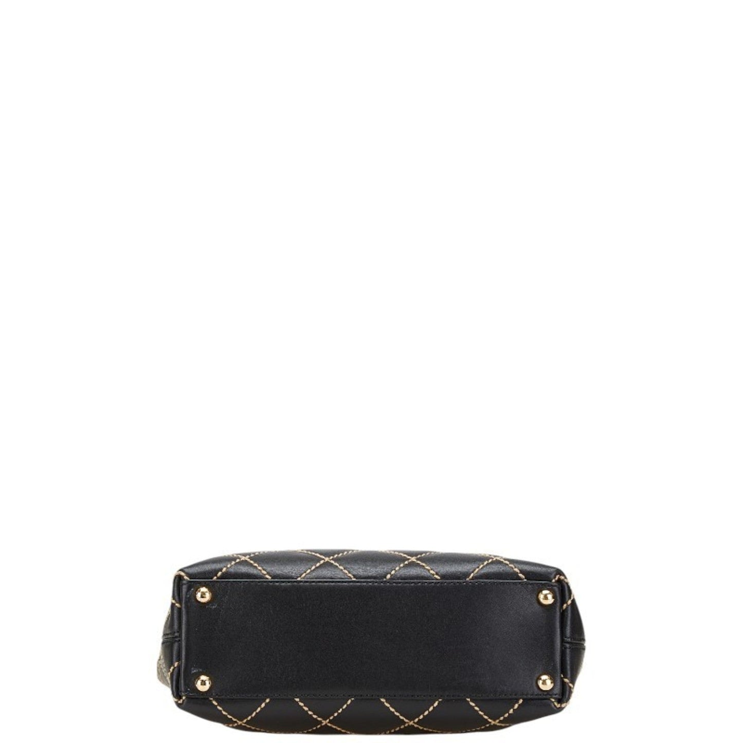 Chanel Wild Stitch Black Leather Tote Bag