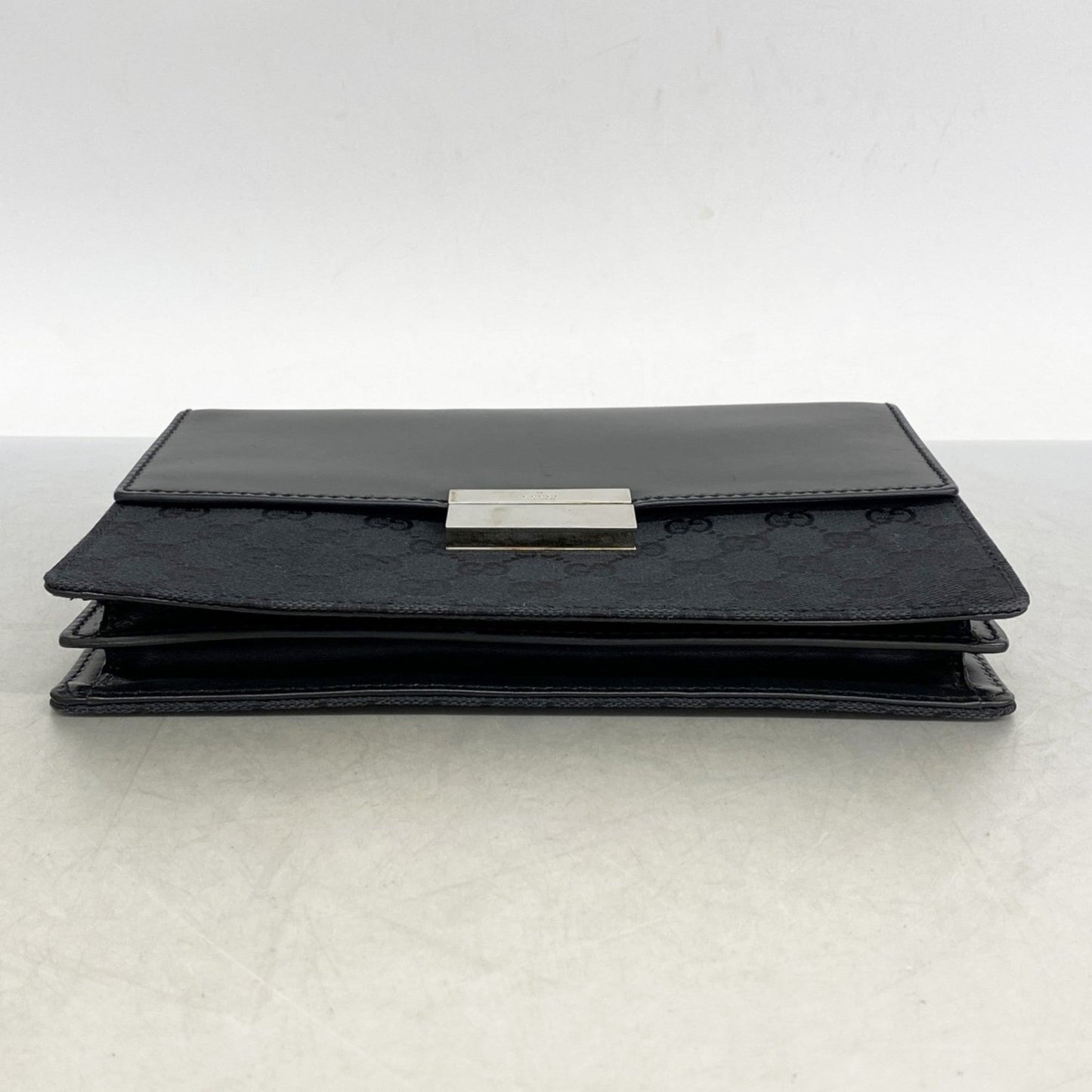 Gucci Black Canvas Leather Clutch Bag