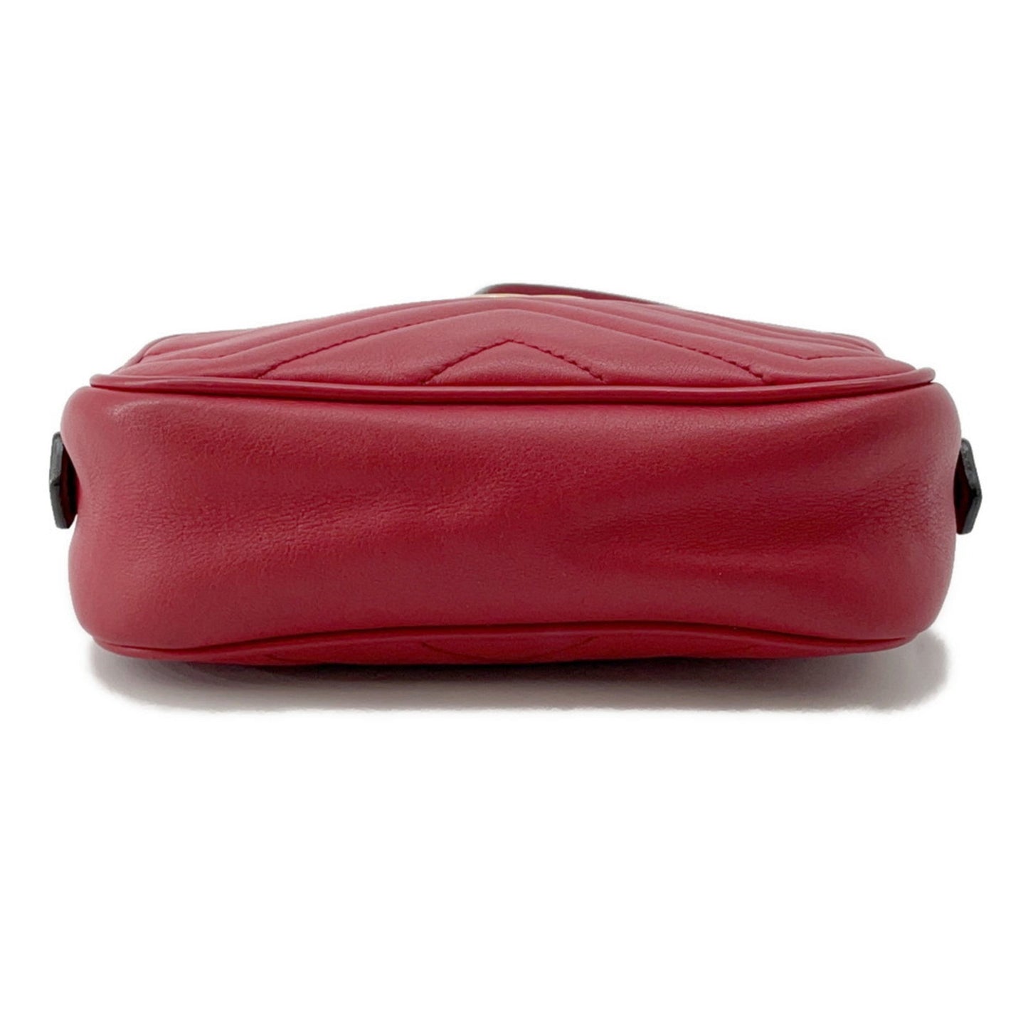 Gucci Gg Marmont Beige Red Color Leather Shoulder Bag