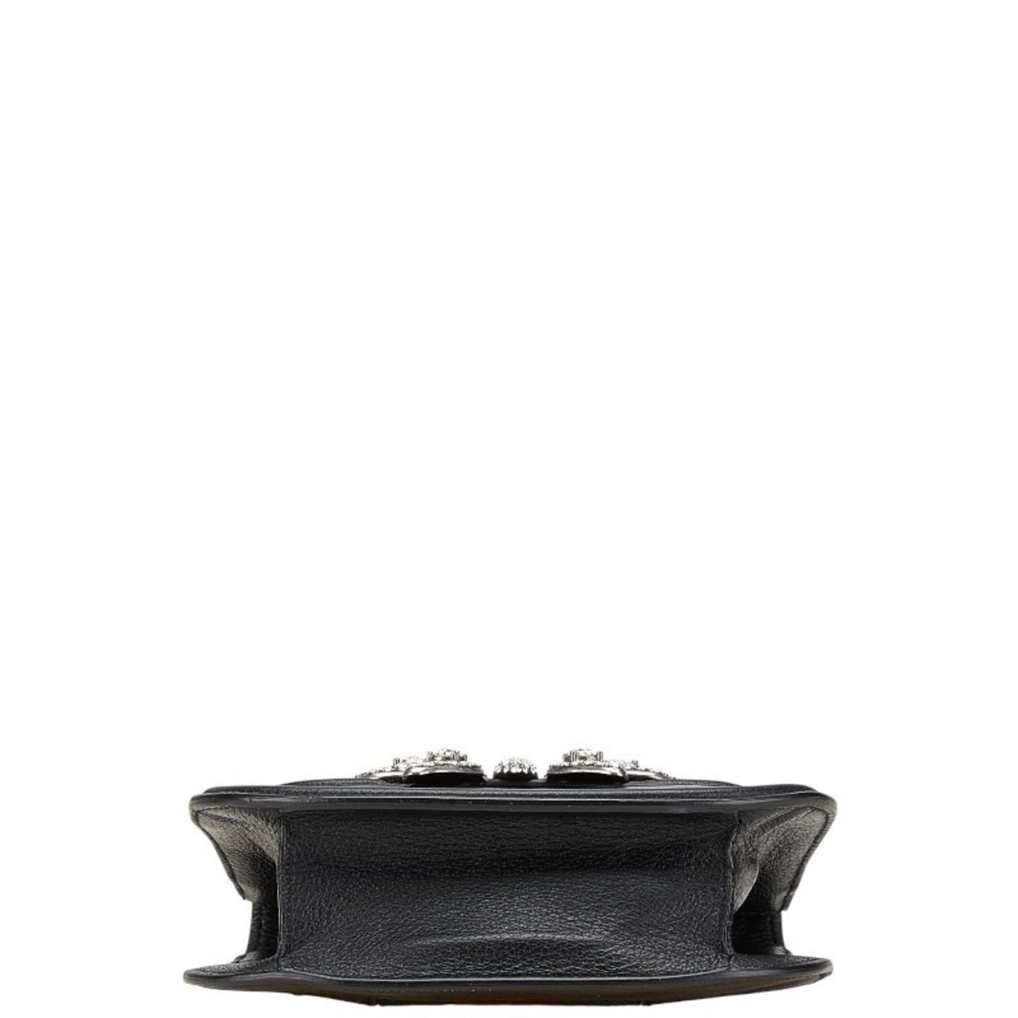 Gucci Black Leather Rhinestone Shoulder Bag