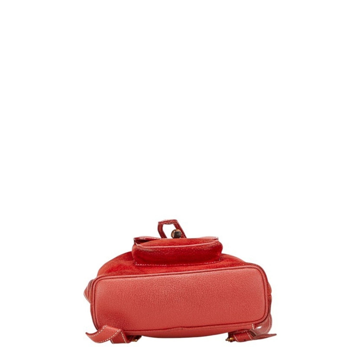 Gucci Bamboo Red Color Suede Leather Backpack