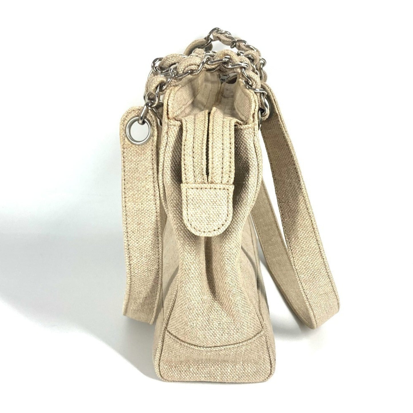 Chanel Beige Canvas Shoulder Bag Tote Bag