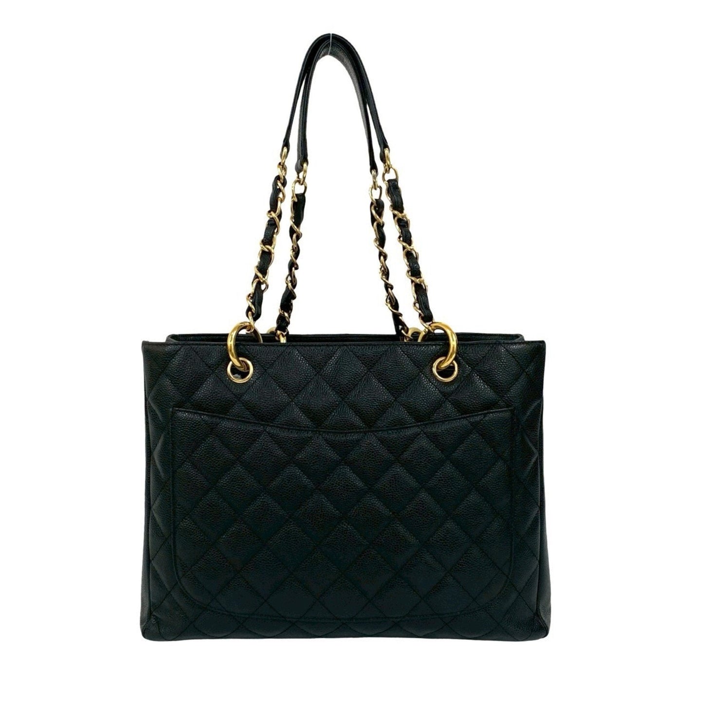 Chanel Black Grained Calfskin Handbag Tote Bag