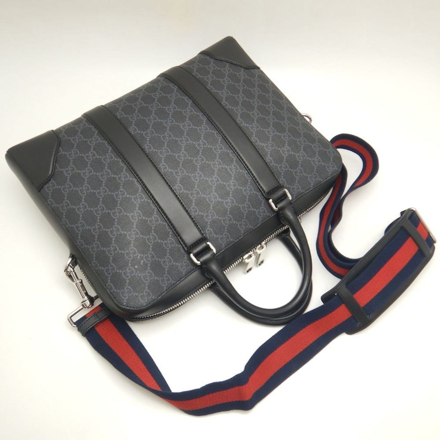Gucci Black Gg Supreme Canvas Briefcase