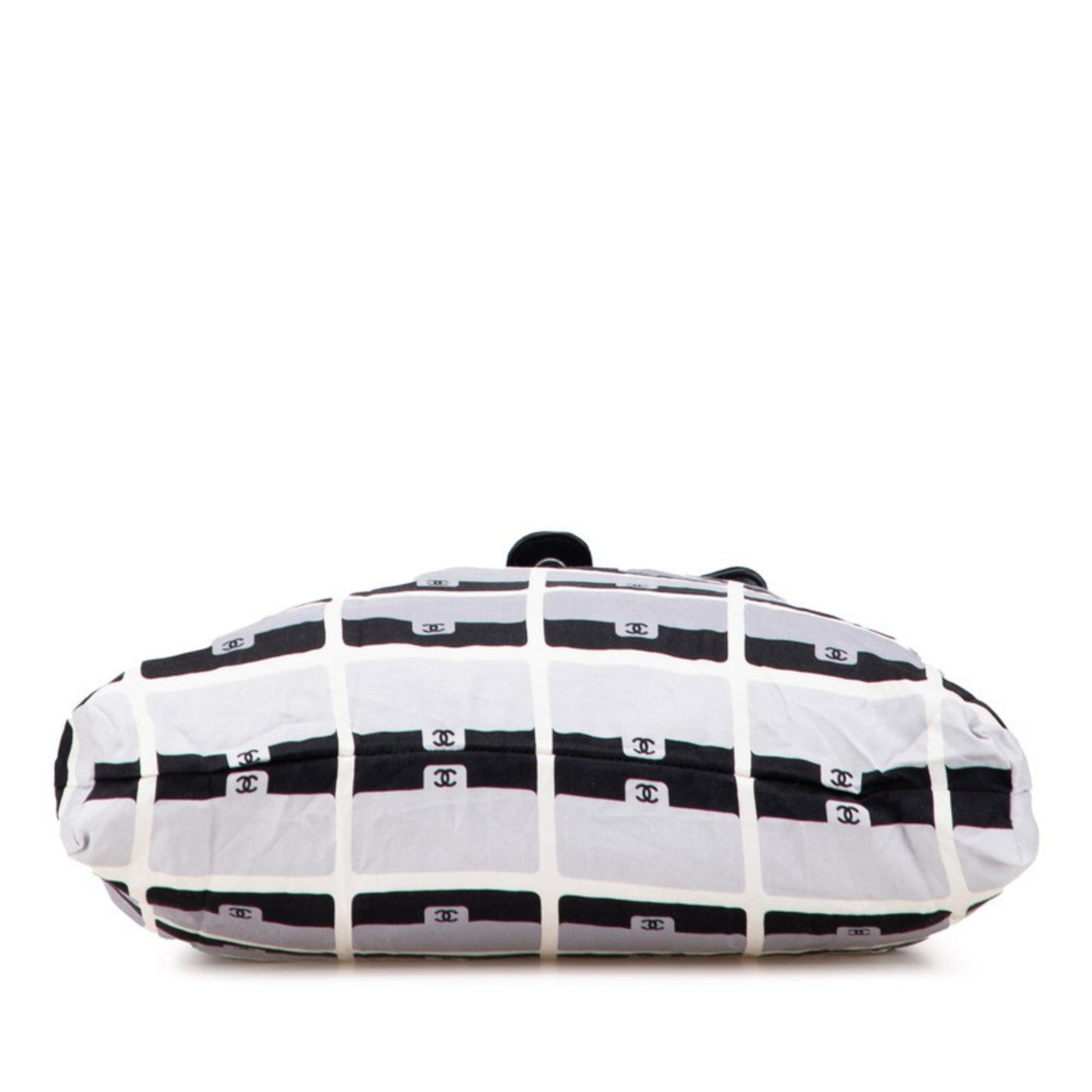 Chanel Matelasse Black Gray White Cotton Eco-Bag Shoulder Bag Tote Bag