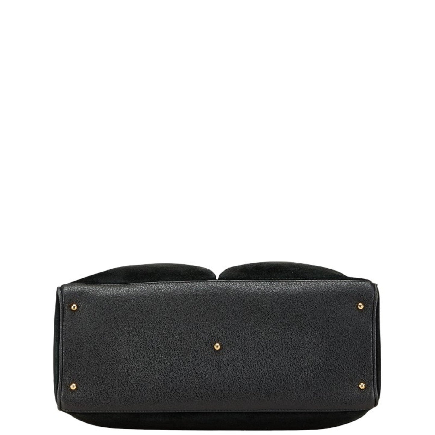 Gucci Bamboo Black Suede Leather Shoulder Bag Tote Bag