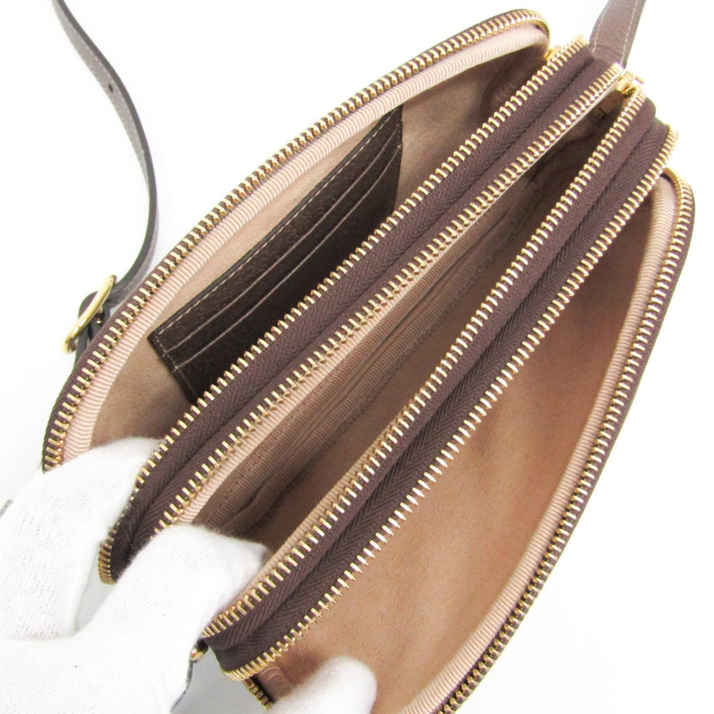 Gucci Ophidia Beige Brown Leather Gg Supreme Shoulder Bag