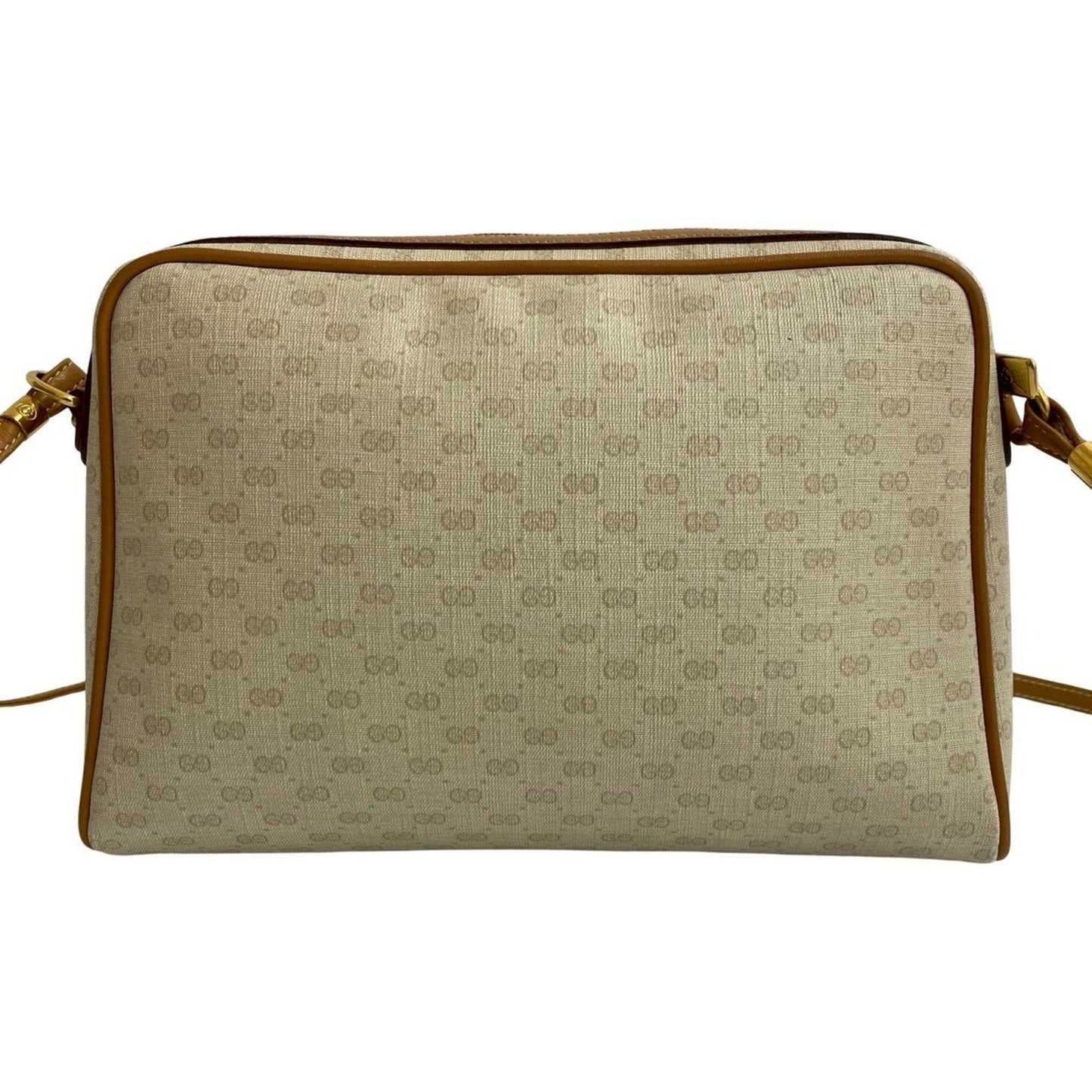 Gucci Brown Ivory Leather Pvc Pochette Shoulder Bag
