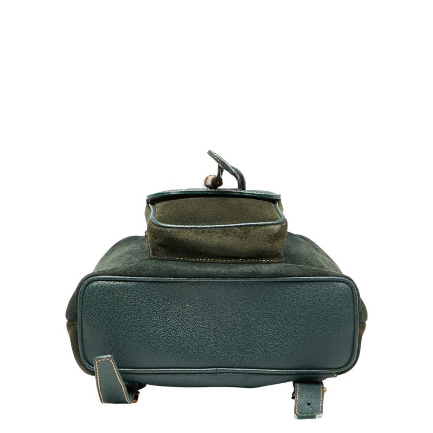 Gucci Bamboo Green Suede Leather Backpack