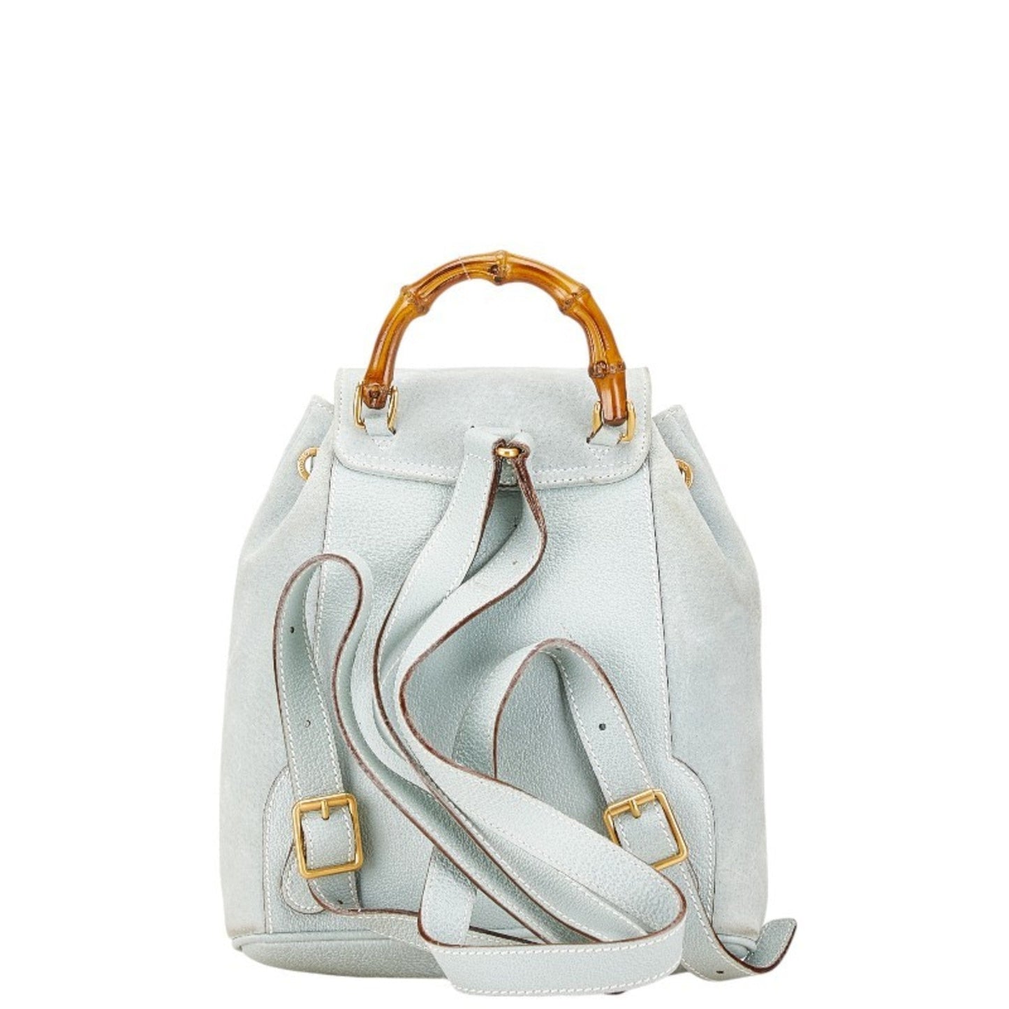 Gucci Light Blue Leather Suede Backpack