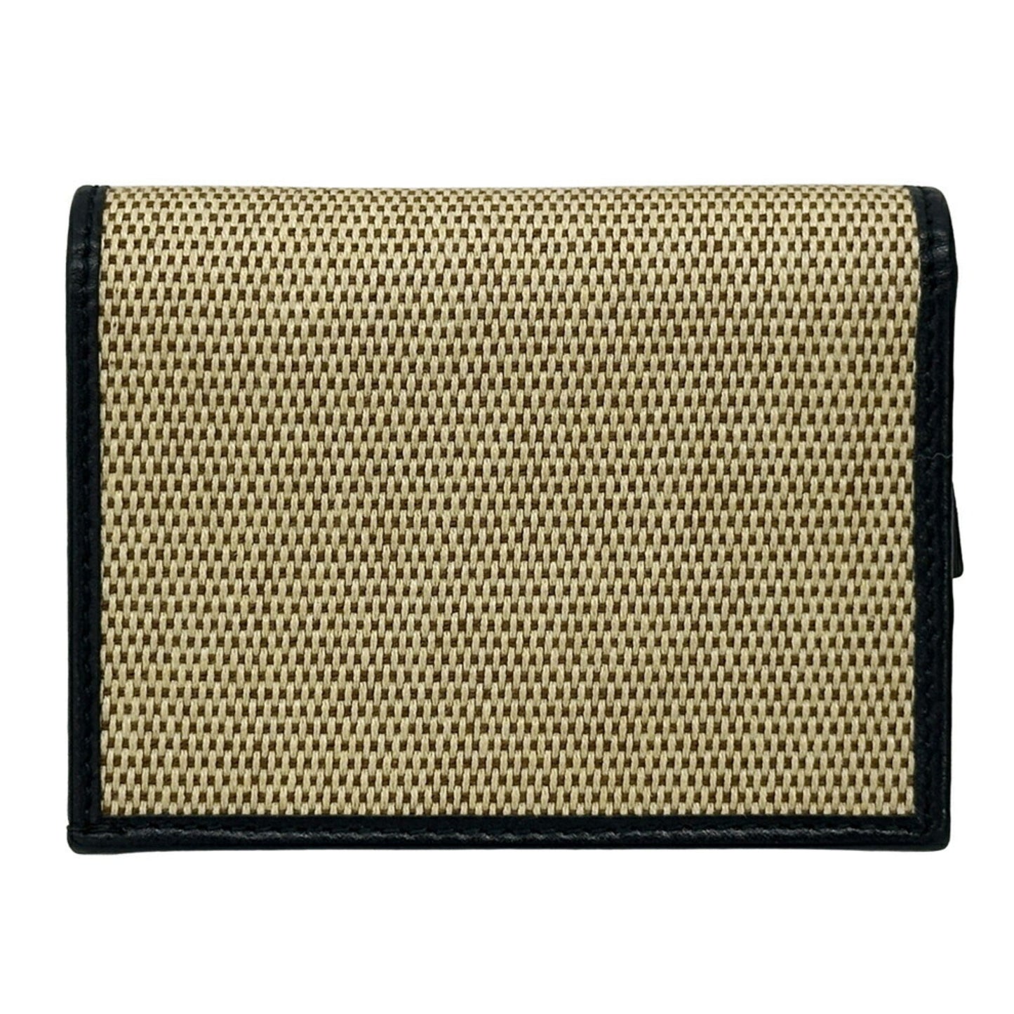 Gucci Beige Navy Canvas Leather Wallet (Bi-Fold)