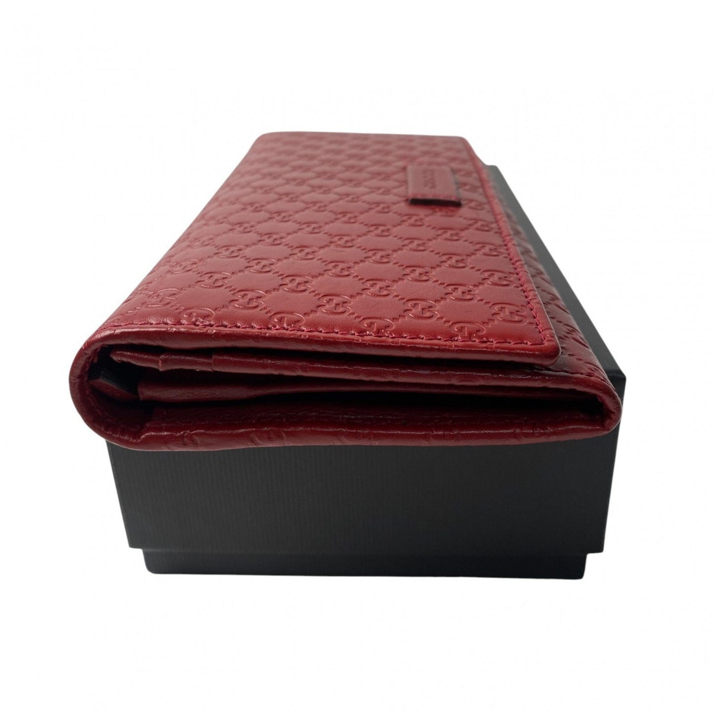 Gucci Red Color Leather Long Wallet (Bi-Fold)