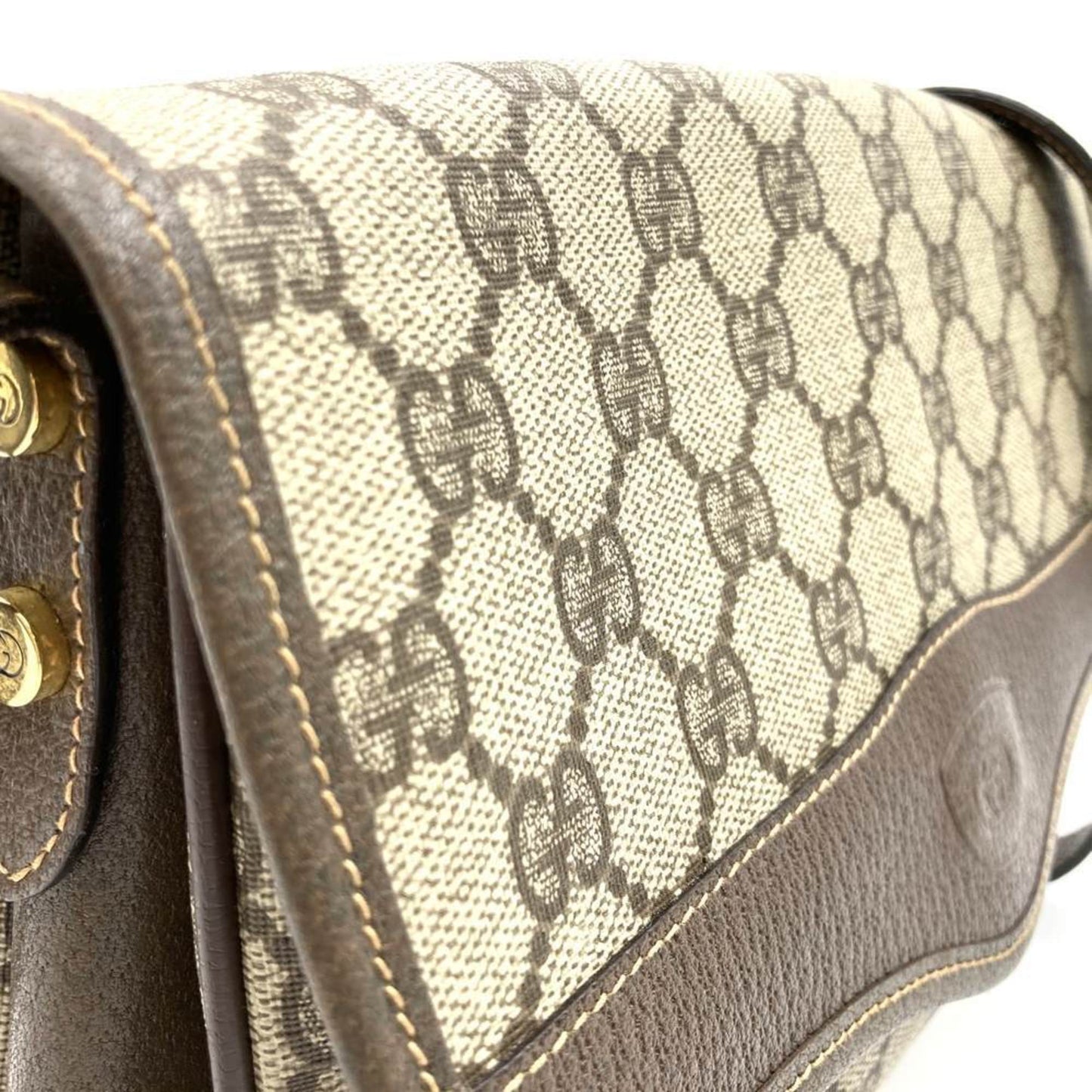 Gucci Brown Gg Supreme Leather Shoulder Bag