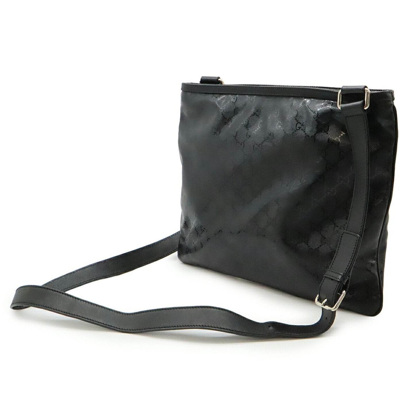 Gucci Black Green Red Color Gg Imprimé Leather Shoulder Bag