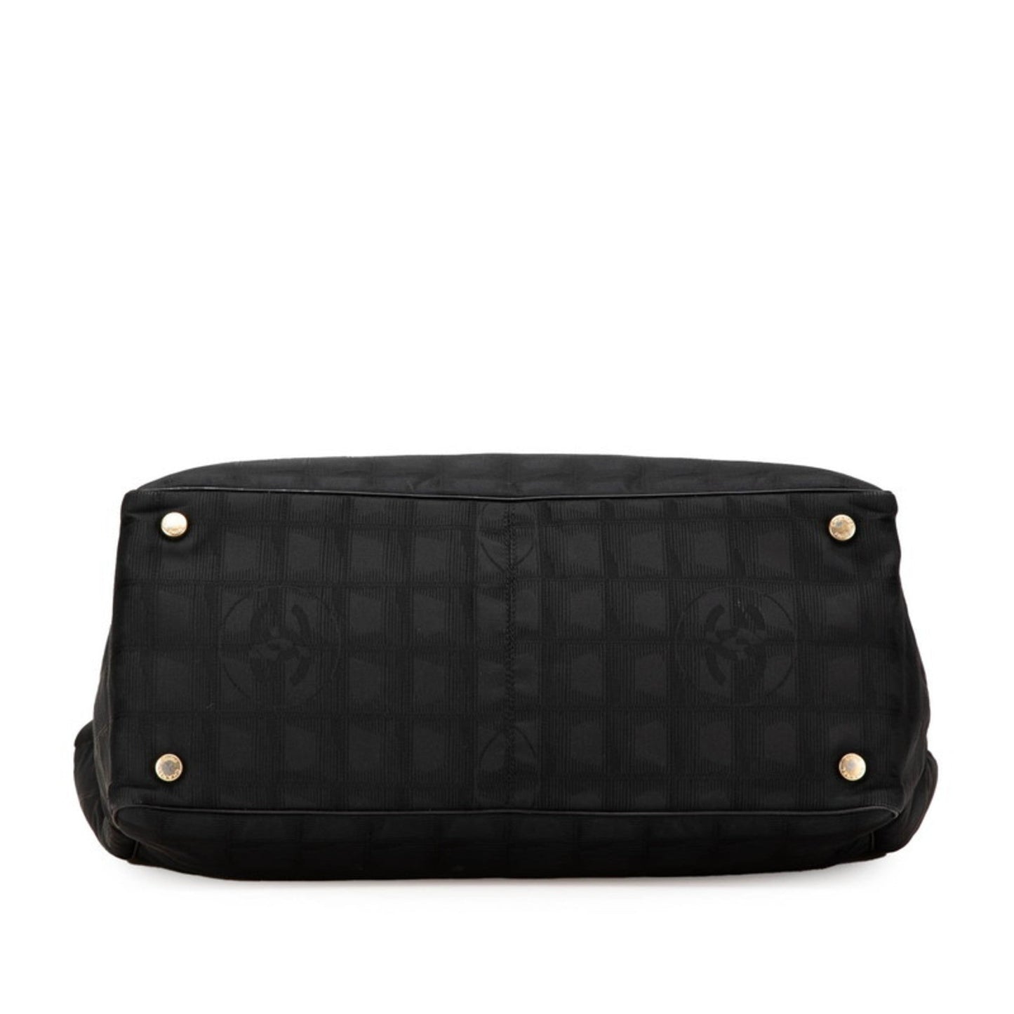 Chanel Black Nylon Leather Shoulder Bag Tote Bag