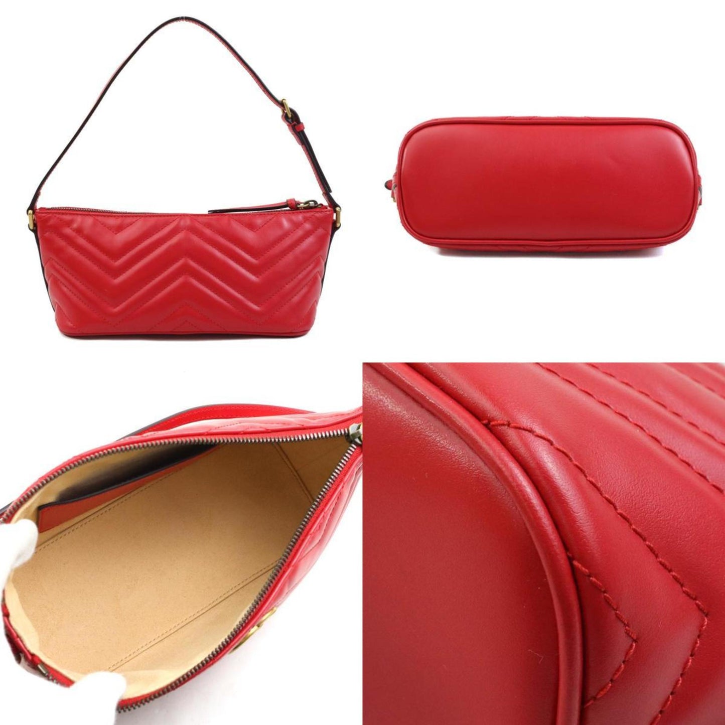 Gucci Red Color Leather Shoulder Bag