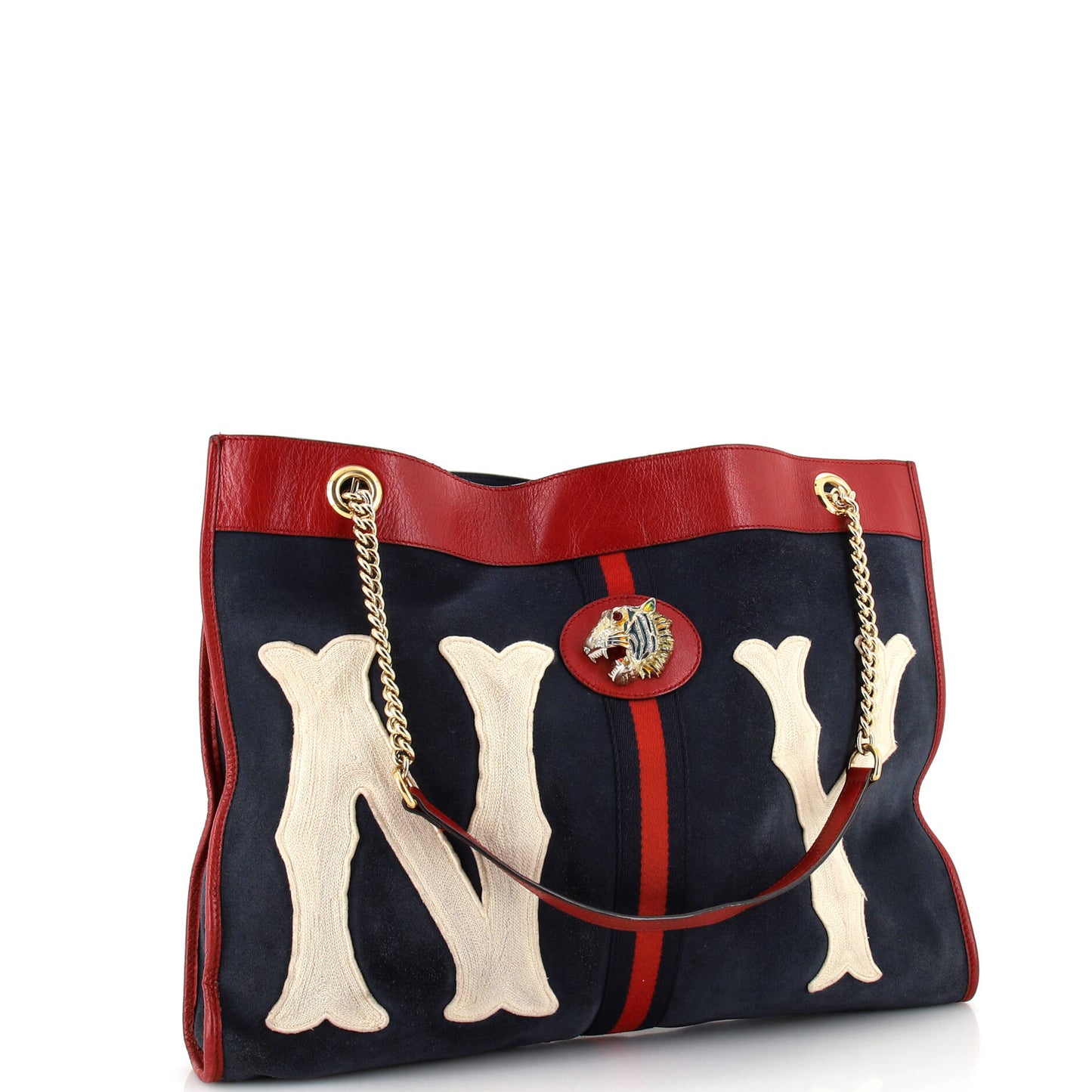Rajah Chain Tote Suede with Applique Large