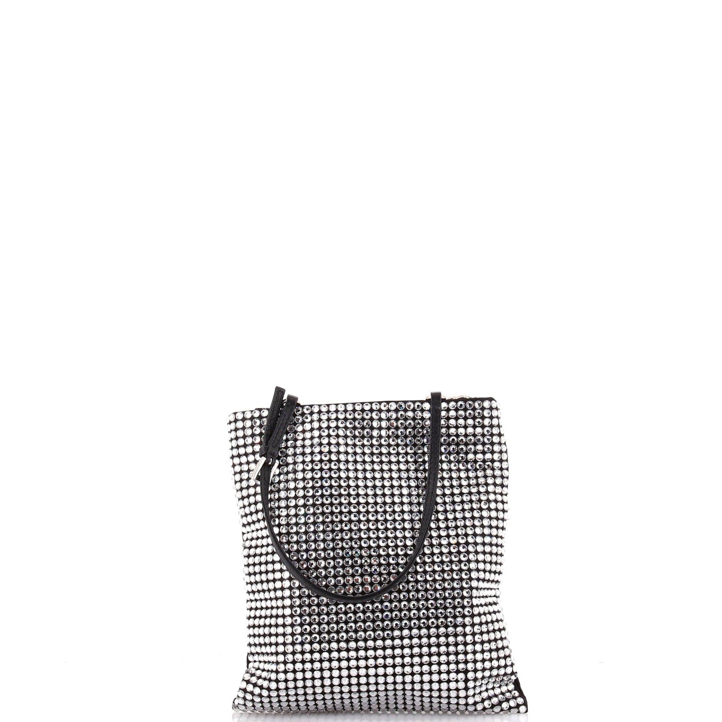 Convertible Open Tote Crystal Embellished Satin Mini