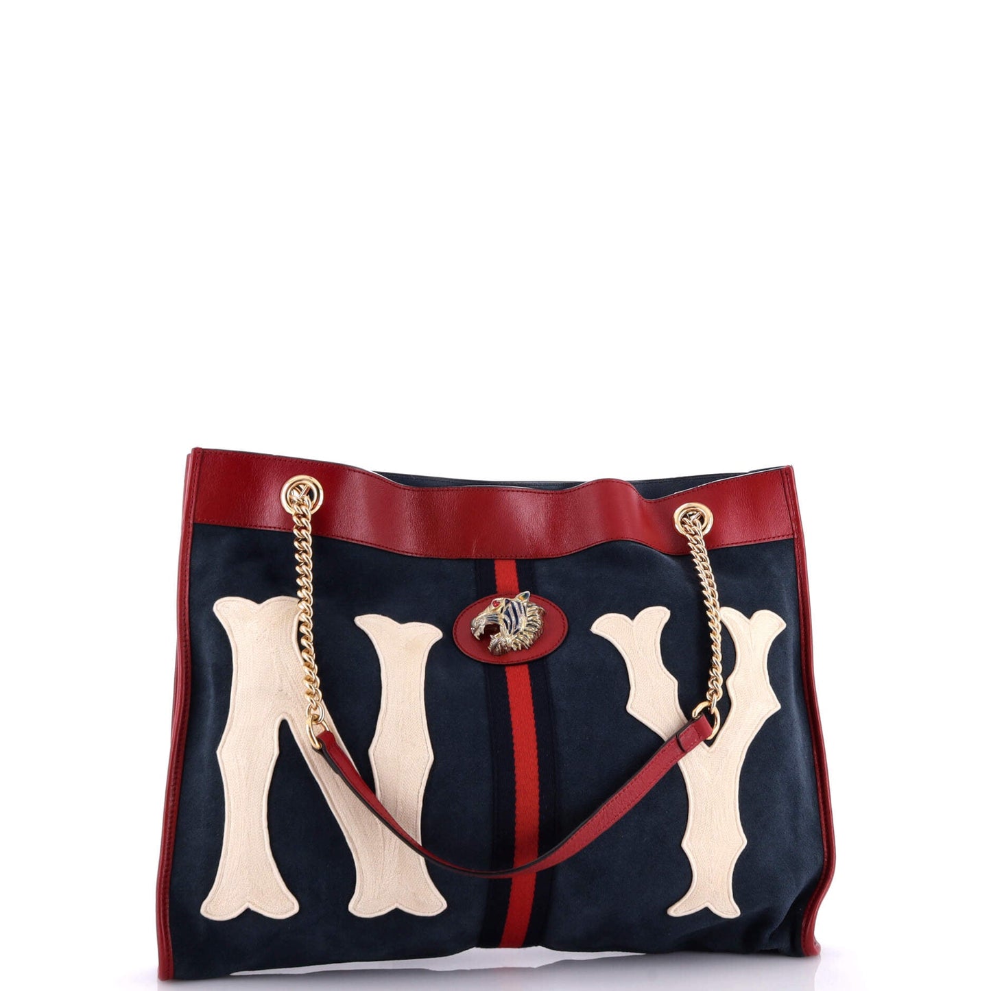 Rajah Chain Tote Suede with Applique Large