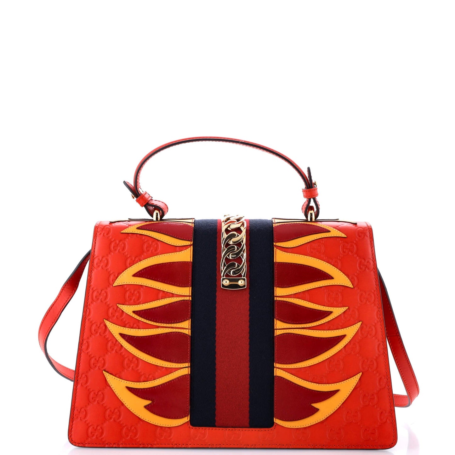 Sylvie Top Handle Bag Guccissima Leather with Applique Medium