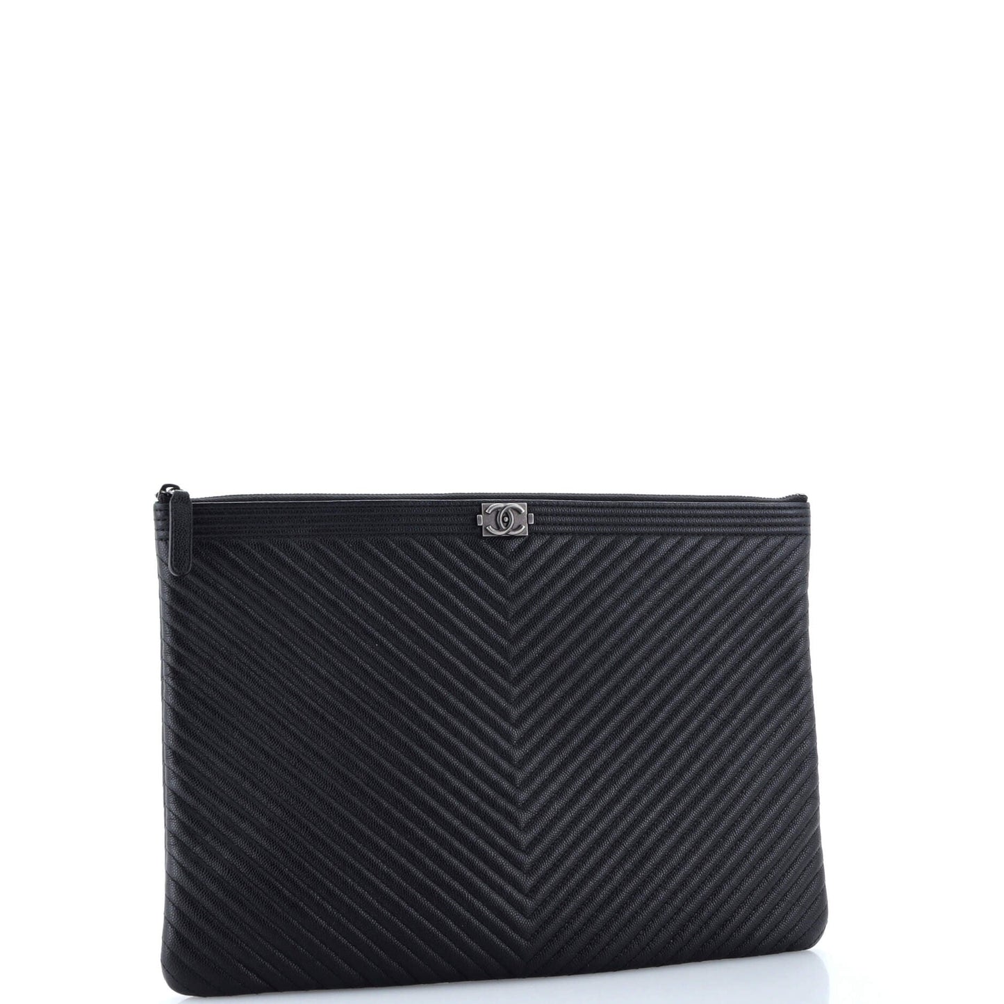 Boy O Case Clutch Chevron Lambskin Large