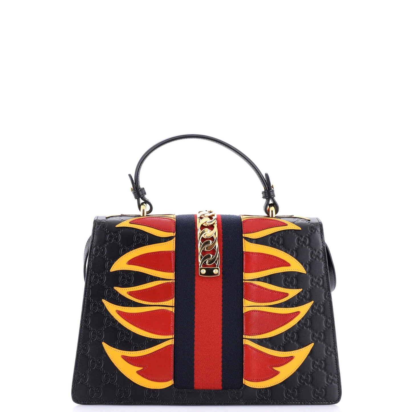 Sylvie Top Handle Bag Guccissima Leather with Applique Medium