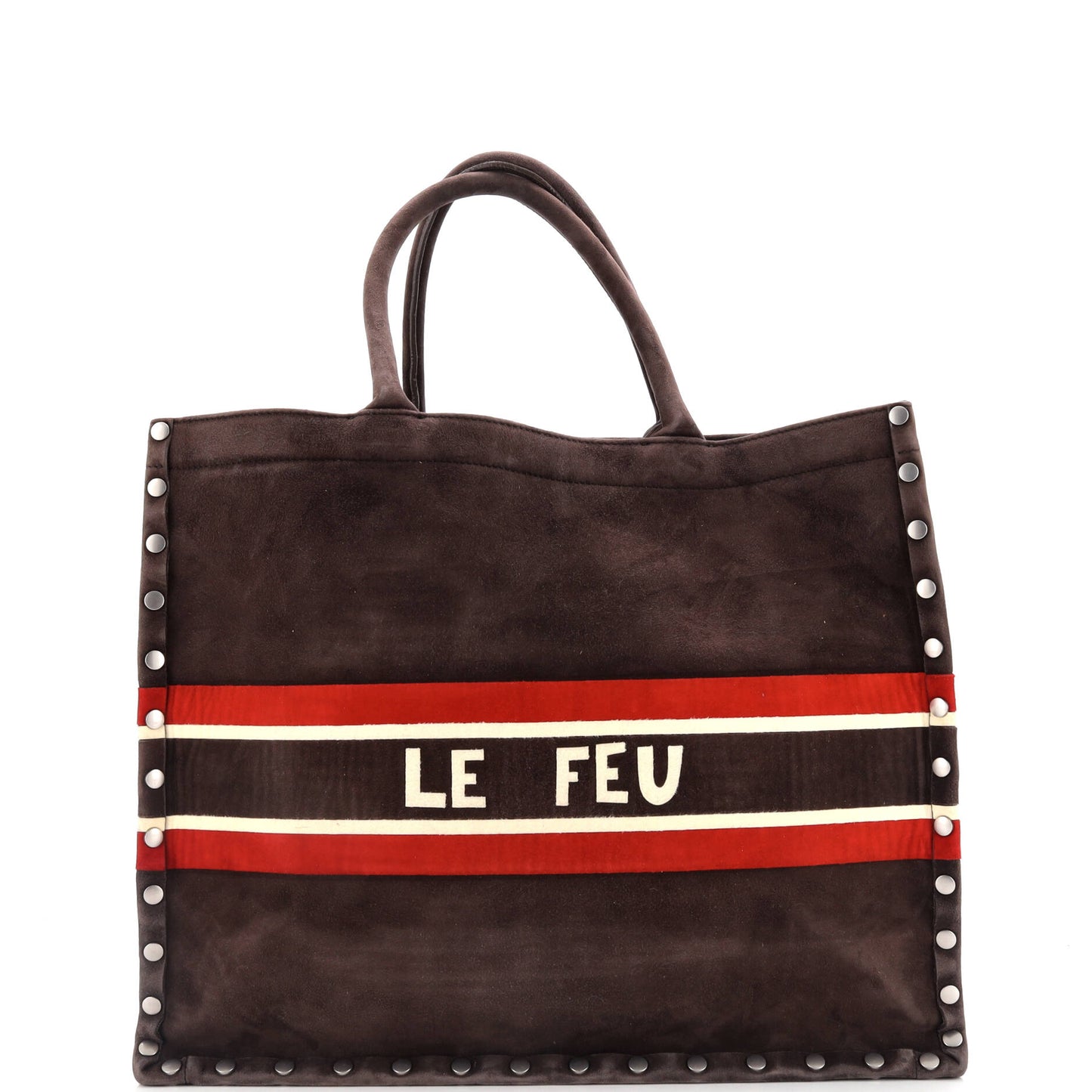 Book Tote Multicolor Studded Suede Large