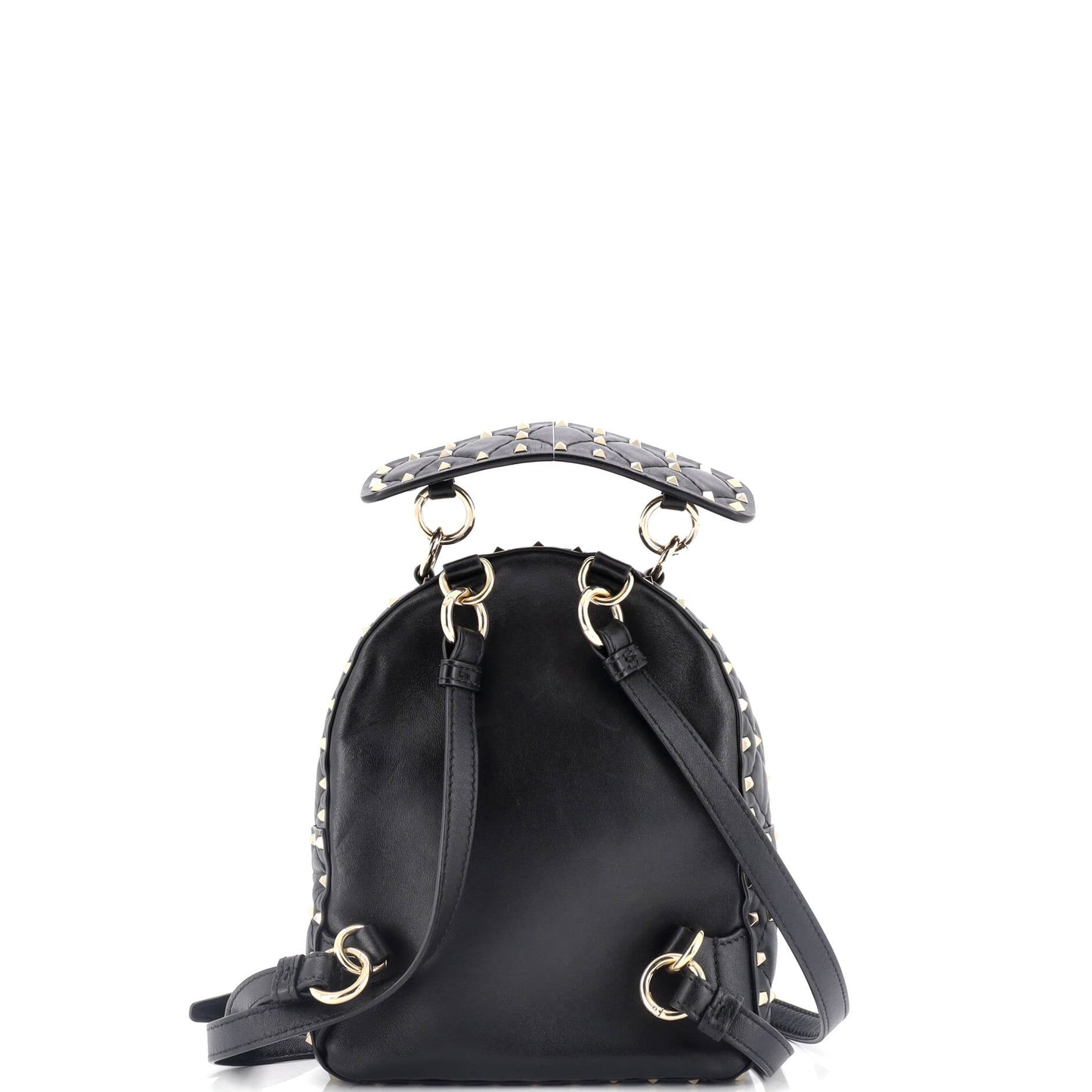 VLTN Rockstud Spike Backpack Quilted Printed Leather Mini