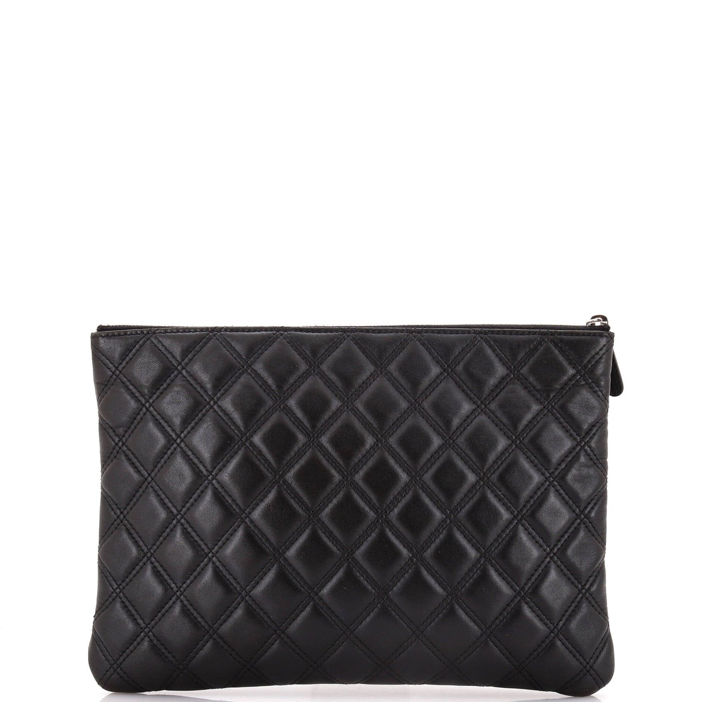 Double Stitch O Case Clutch Lambskin Medium