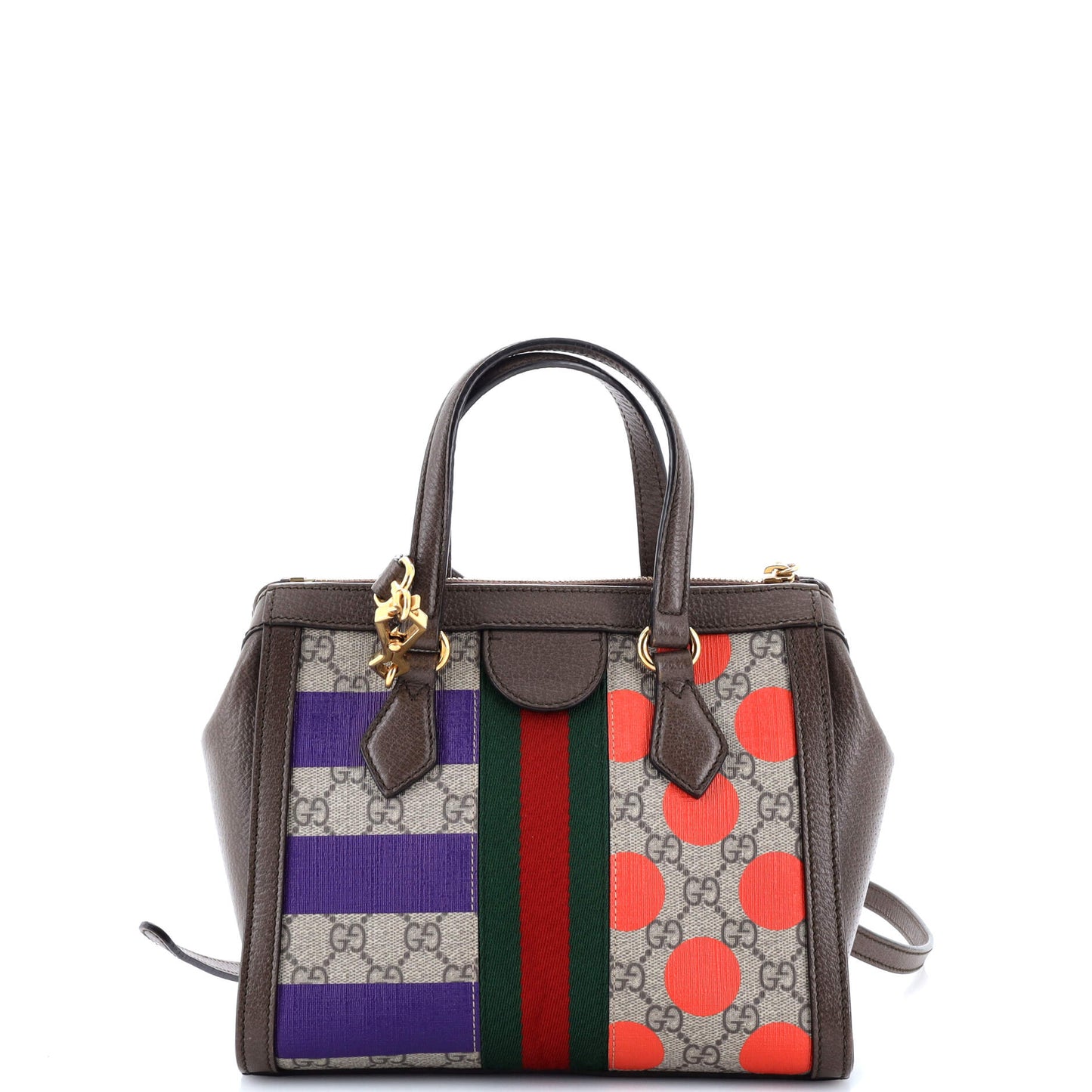 Ophidia Top Handle Tote Geometric GG Coated Canvas Small