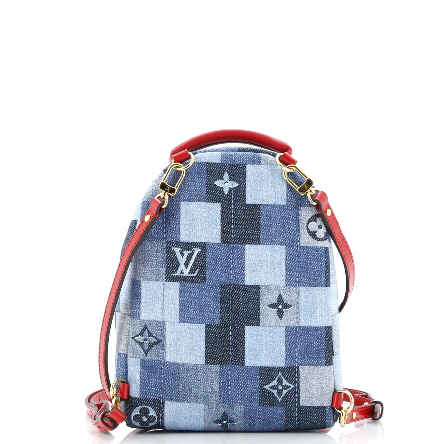 Palm Springs Backpack Damier and Monogram Patchwork Denim Mini