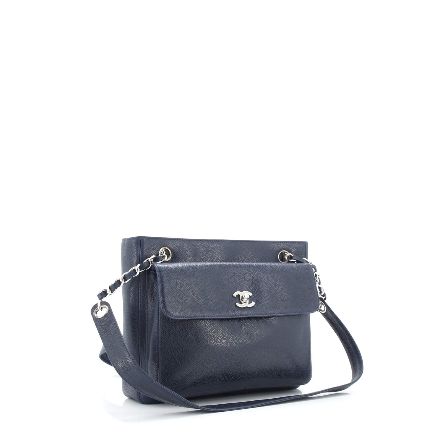 Vintage Front Pocket Tote Caviar Small