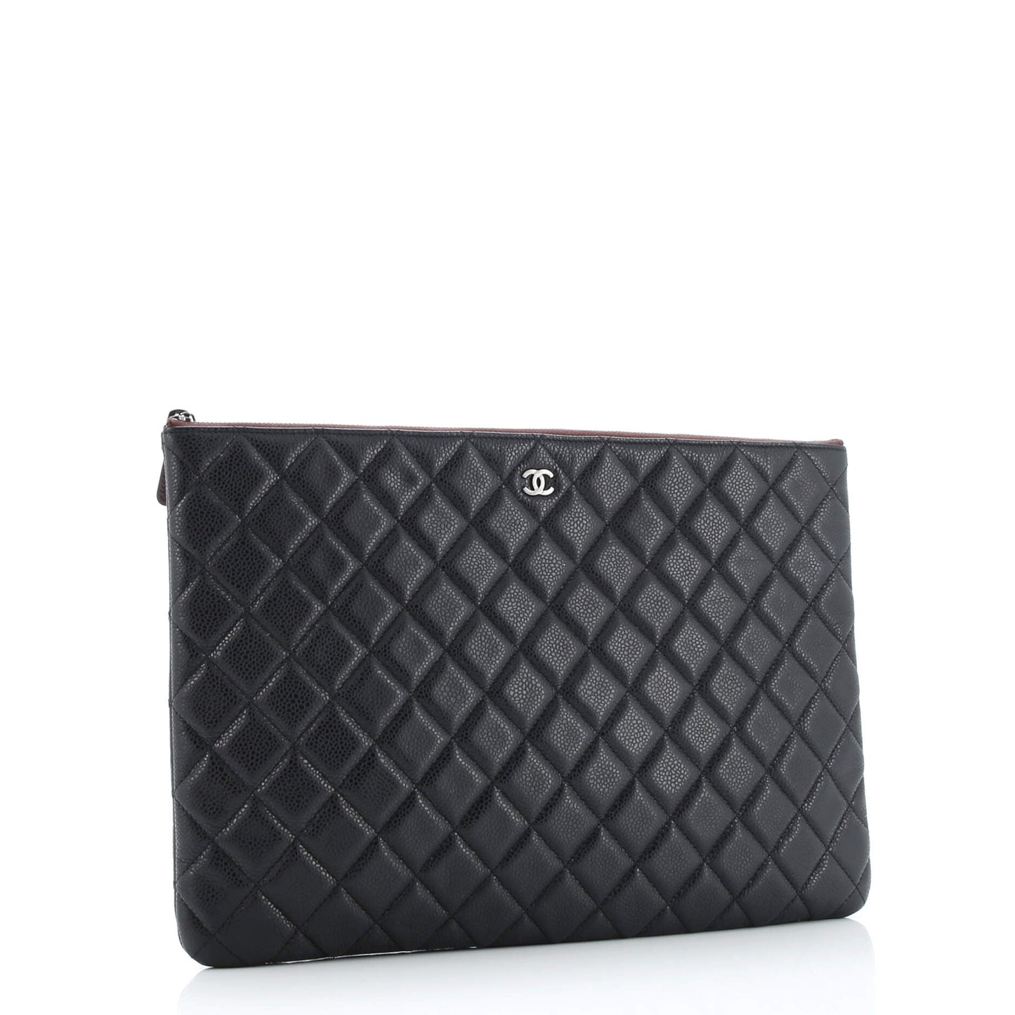 O Case Clutch Quilted Caviar Large