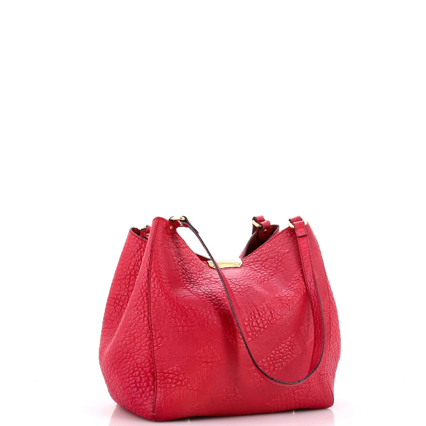 Canter Tote Check Embossed Leather Small