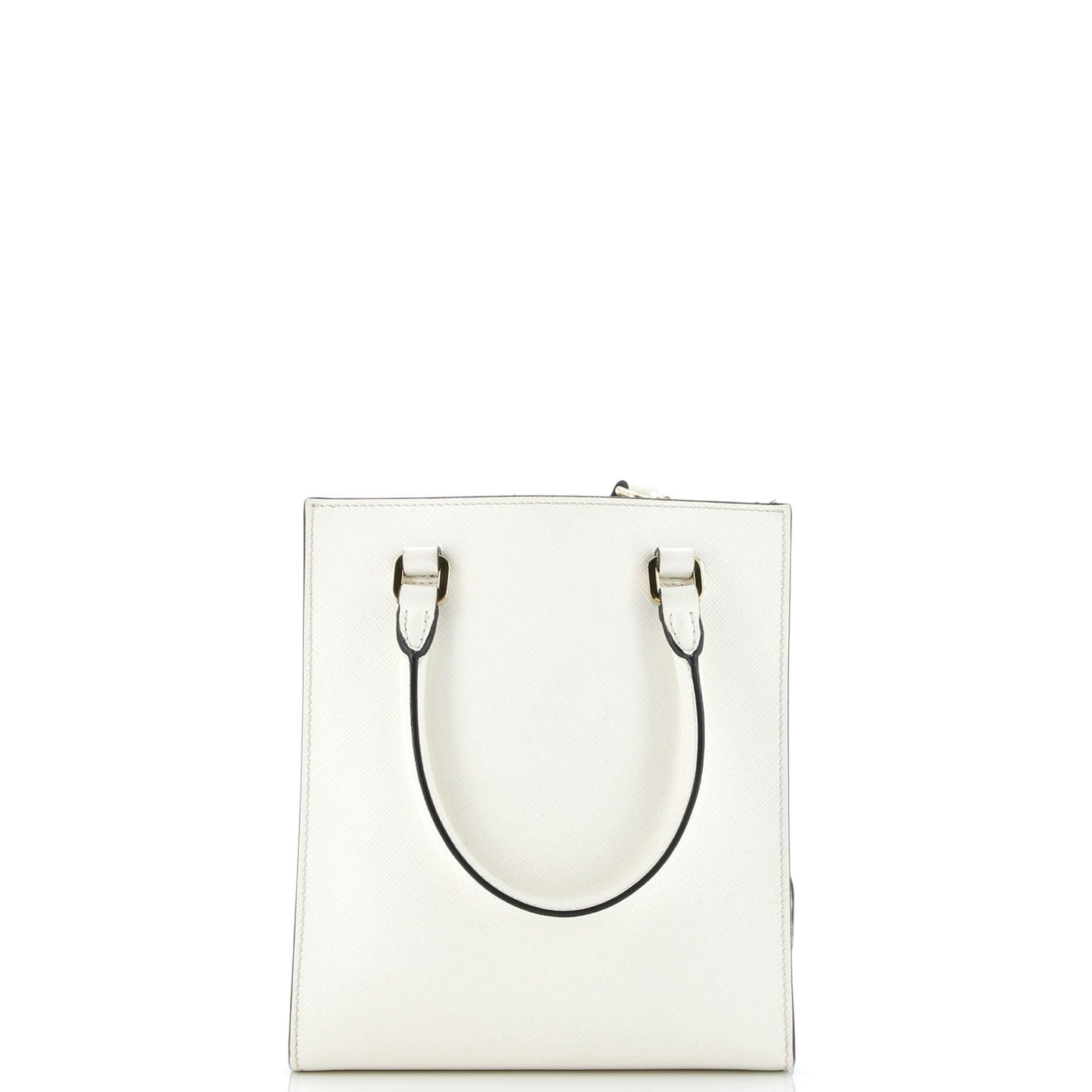 Lux Embossed Logo Tote Saffiano Leather Small