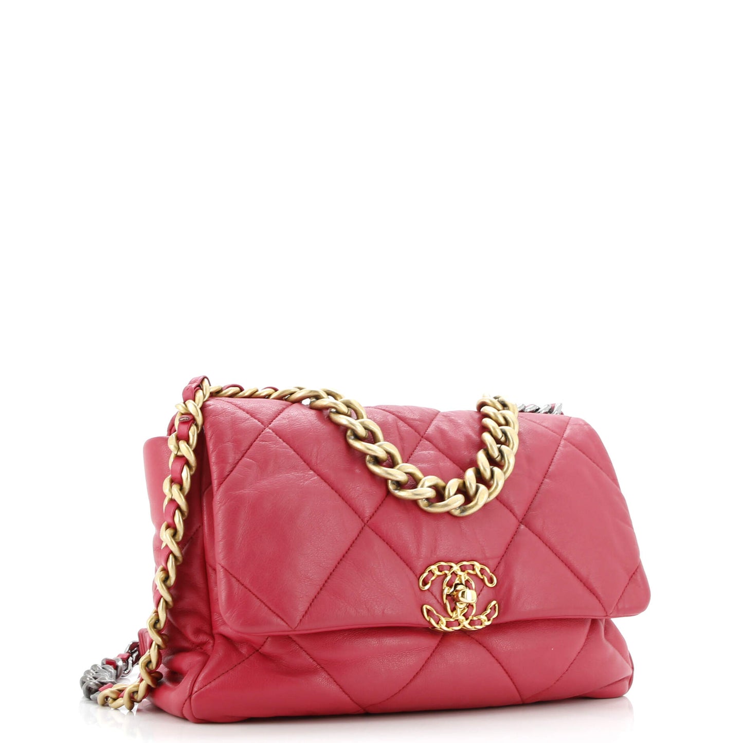 19 Flap Bag Quilted Leather Large