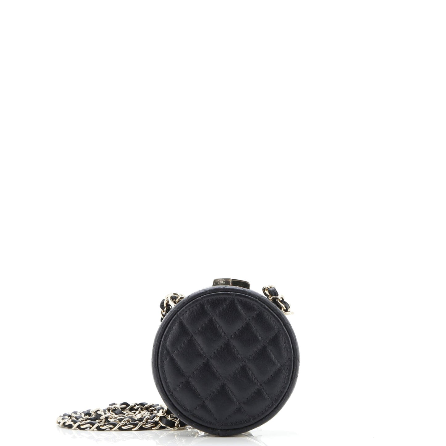 Poker Chip Clutch With Chain Quilted Lambskin with Enamel