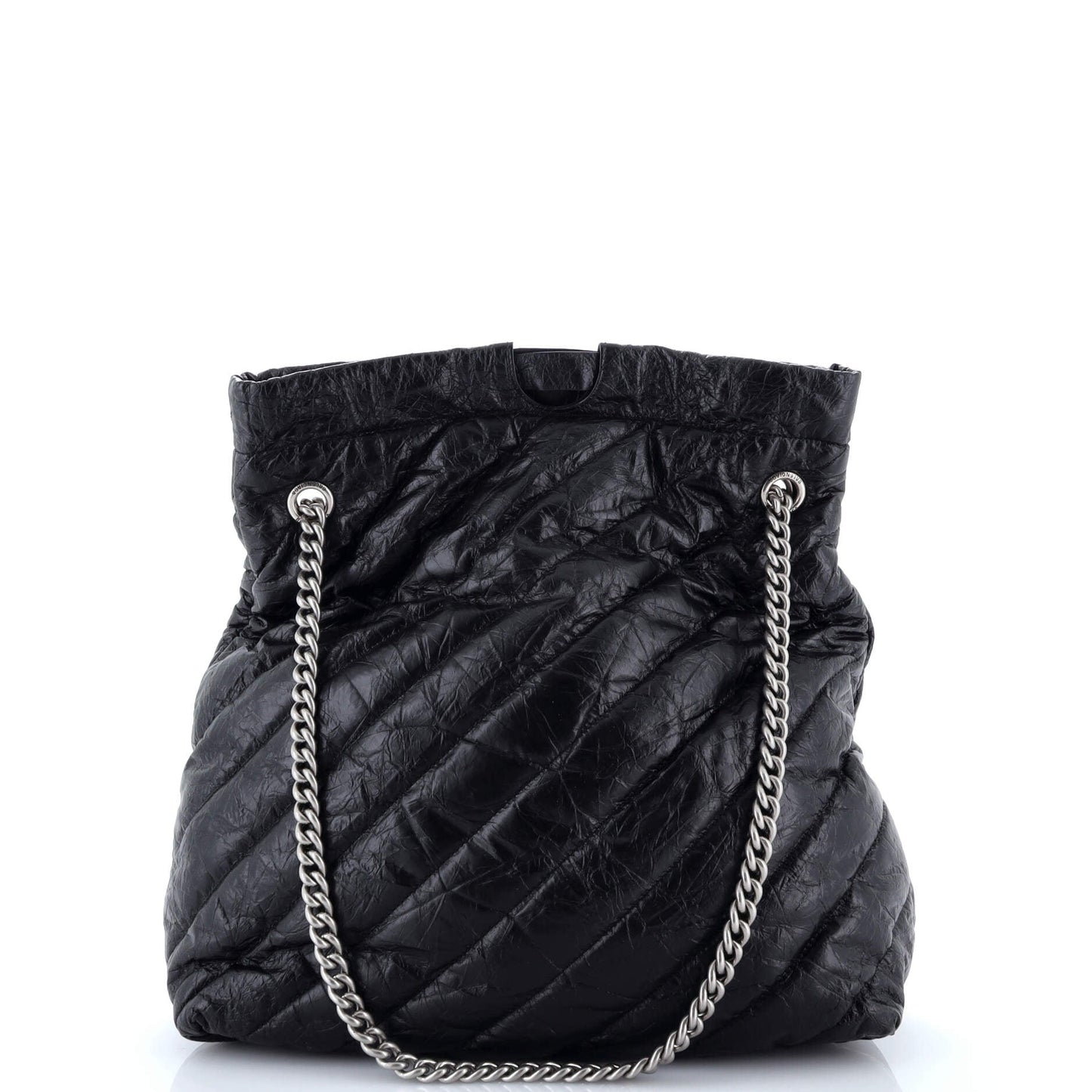 Crush Chain Tote Quilted Crushed Calfskin Small